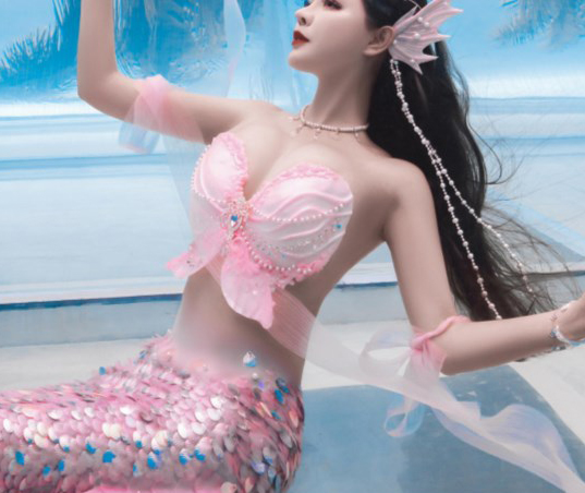 Wild Aquarium Fish - เสื้อชั้นในซิลิโคนทรงนางเงือกแบบไร้สาย ดีไซน์ผีเสื้อ ให้ความรู้สึกสุดเร้าใจ ถ่ายภาพที่ตู้ปลา ใต้น้ำ พร้อมหางปลา