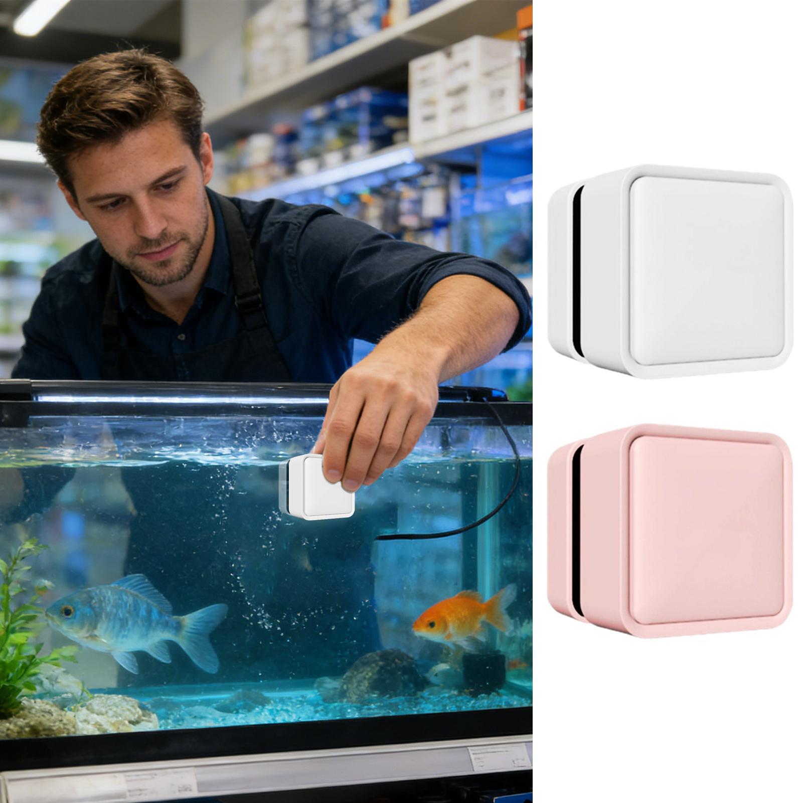 Aquarium Fish Escape - เครื่องทำความสะอาดตู้ปลาแบบแม่เหล็ก ที่ขูดสองด้าน สำหรับกระจกอะคริลิก ขจัดตะไคร่น้ำ ดีไซน์ลอยน้ำ พร้อมแม่เหล็ก