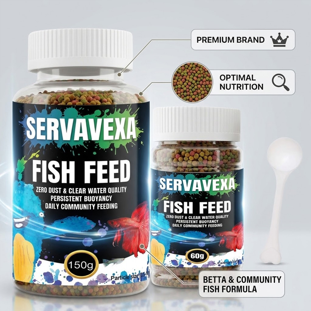 Tetra Fish In Aquarium - อาหารปลาขนาดเล็ก 60 กรัม/150 กรัม สำหรับปลาเขตร้อน ขนาดเม็ด