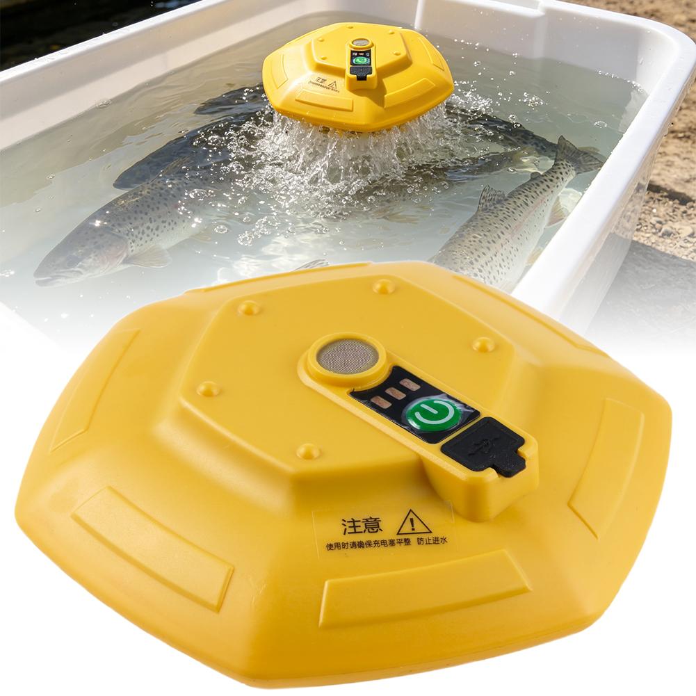 Aquarium Fish Escape - ปั๊มออกซิเจนไร้สายแบบชาร์จไฟได้สำหรับตู้ปลา, เครื่องเติมอากาศแบบลอยน้ำสำหรับบ่อปลา, การขนส่งปลา และการตกปลากลางแจ้ง