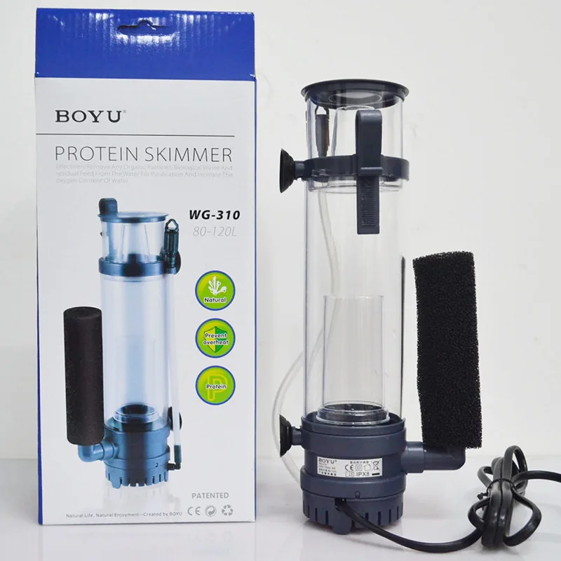 Protein Skimmer Reef - เครื่องกรองโปรตีน BOYU 6W/8W แบบแขวน พร้อมปั๊ม สำหรับตู้ปลาทะเล