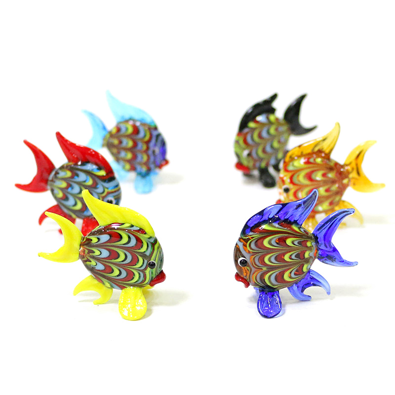 Aquarium Mini Fish - สีสัน Tropical Fish MINI Figurines น่ารักเล็กๆสัตว์ทะเลแก้วหัตถกรรมเครื่องประดับคอลเลกชัน