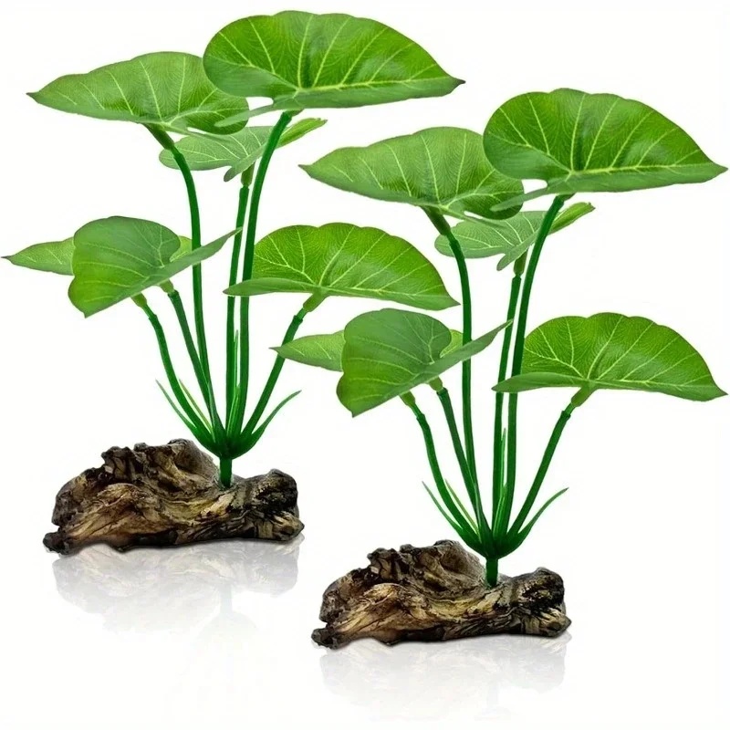 Aquarium Fish Low Maintenance - ต้นไม้ประดิษฐ์สำหรับตู้ปลา 1 ชิ้น ใบไม้ลอยน้ำที่ดูสมจริง ก้านแข็งแรง เหมาะสำหรับตกแต่งตู้เลี้ยงสัตว์เลื้อยคลานและตู้ปลาที่ดูแลง่าย