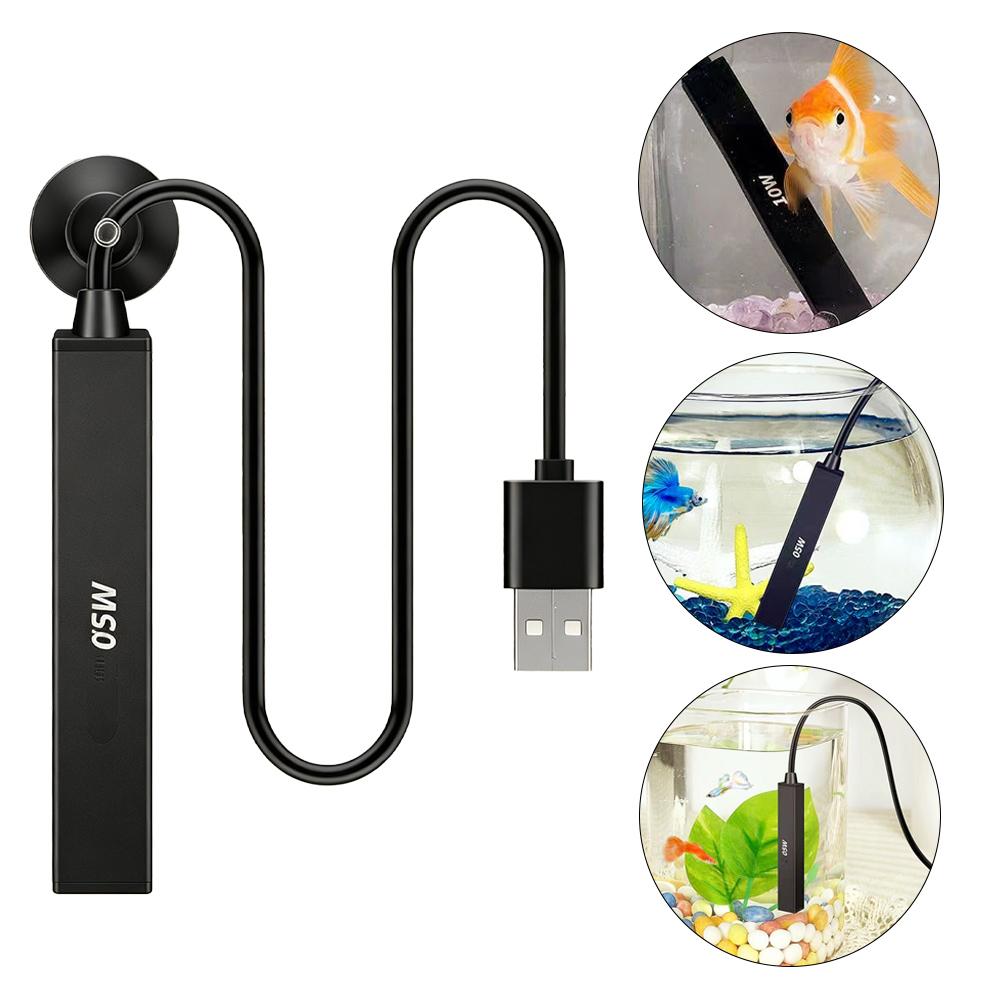 Aquarium Mini Fish - ฮีตเตอร์ตู้ปลาขนาดเล็กแบบมินิ USB 5V แท่งทำความร้อนอุณหภูมิคงที่อัตโนมัติ สำหรับตู้ปลาขนาดเล็ก ชามปลาเบต้า