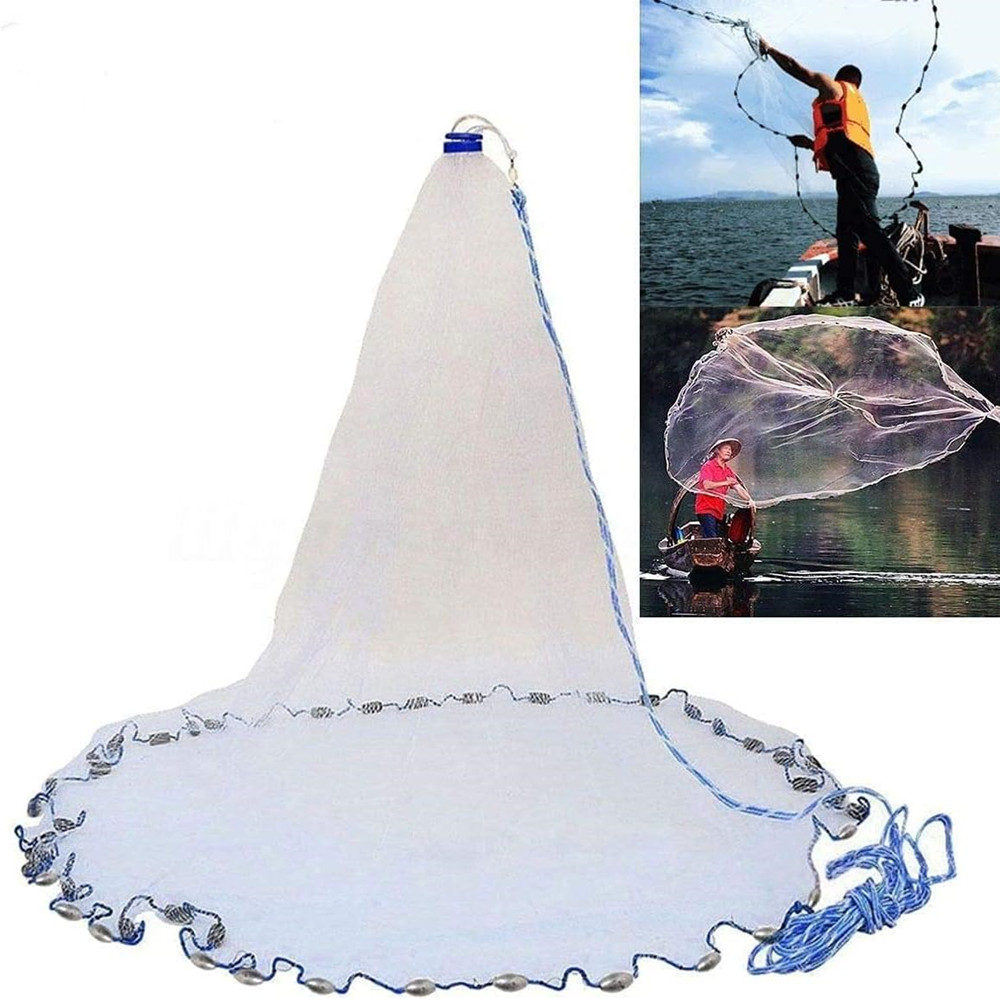 Aquarium Fish Trap - อเมริกันตกปลาน้ําเค็ม Cast สุทธิสําหรับเหยื่อปลา 3/4/5/6/7/8/9/10ft รัศมีหล่อ Nets