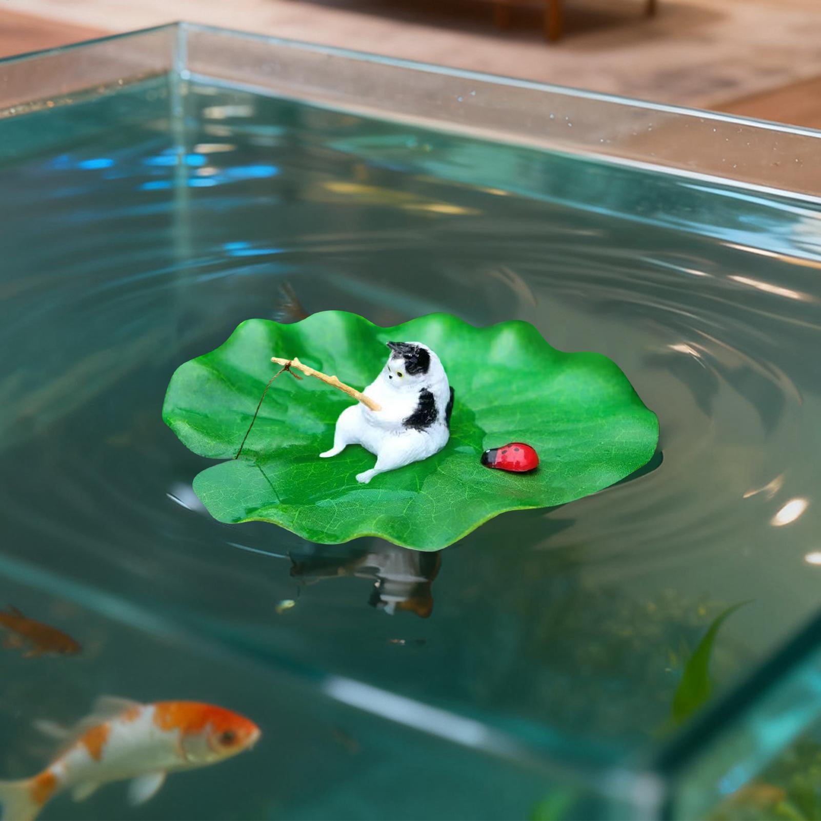 Aquarium Fish Escape - ของตกแต่งตู้ปลา แมวลอยน้ำ ตกปลา ของตกแต่งตู้ปลา รุ่นจำลอง สำหรับผู้ที่ชื่นชอบ