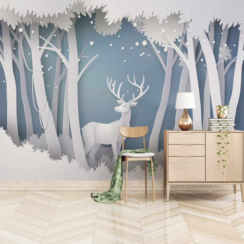 Background Film 3D - พื้นหลังทีวีตกแต่งผนังผ้า 3D วอลล์เปเปอร์ยุโรป Elk Wall ผ้าห้องนั่งเล่นฟิล์มและโทรทัศน์วอลล์เปเปอร์