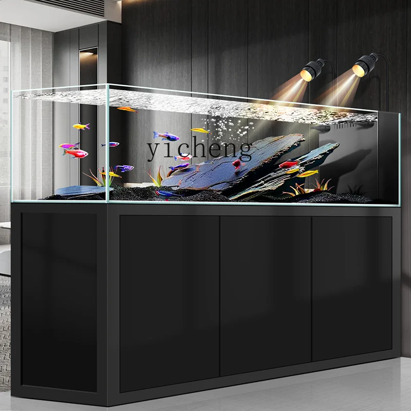 Wild Aquarium Fish - ตู้ปลา Y1 แบบธรรมชาติ ตู้ปลาแบบลำธาร ตู้ปลาสำหรับใช้ในบ้าน ตู้ปลาสีขาวพิเศษ