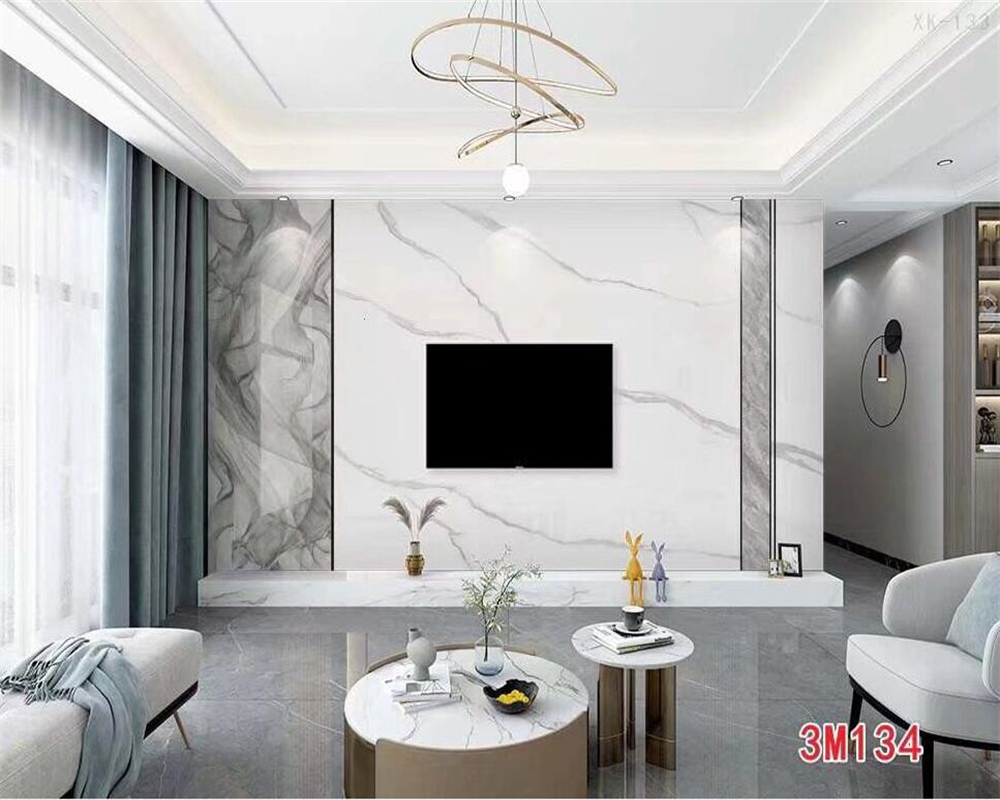Background Film 3D - วอลเปเปอร์ติดผนังลายมาร์เบิลลายกวางเอลก์สไตล์จีนสมัยใหม่ สำหรับตกแต่งโซฟาหรูหรา ฉากหลังทีวีและภาพยนตร์
