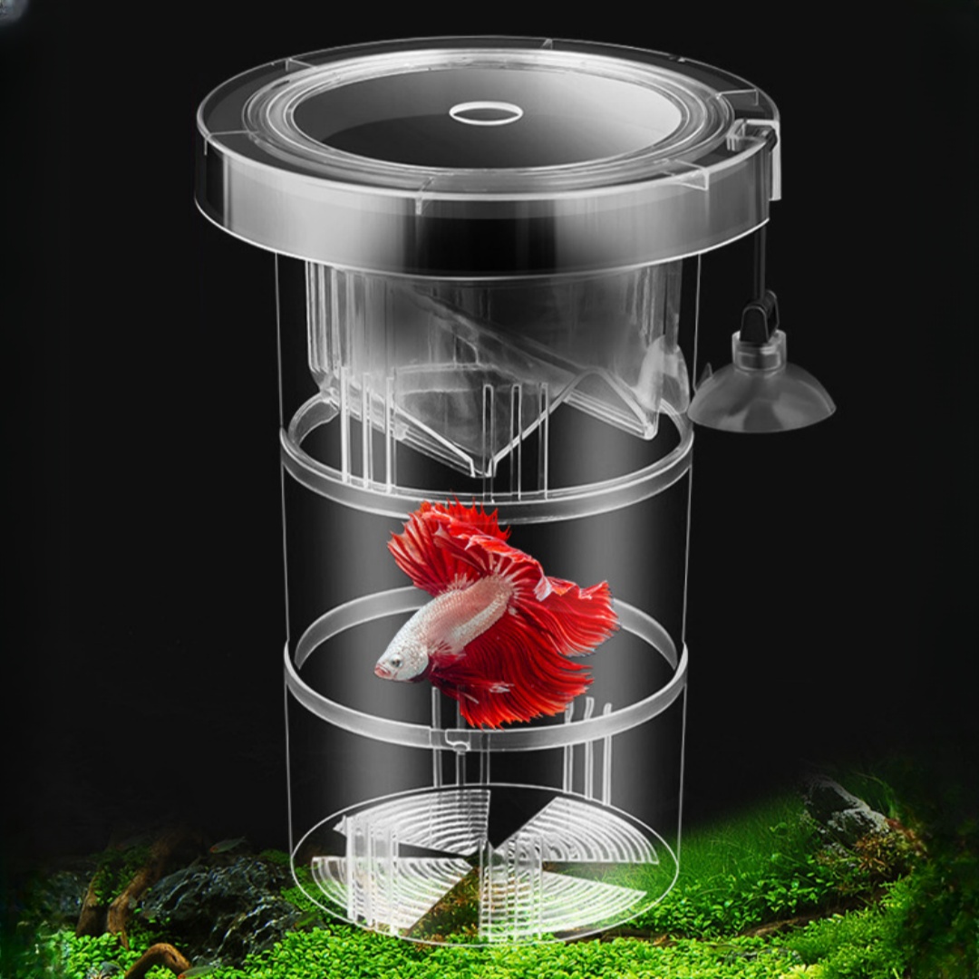 Aquarium Fish Escape - กล่องอะคริลิคสำหรับเพาะพันธุ์ปลาแบบลอยน้ำ ตู้เลี้ยงปลาพร้อมที่ให้อาหาร ตู้ฟักไข่ปลา อุปกรณ์เสริมสำหรับตู้ปลา