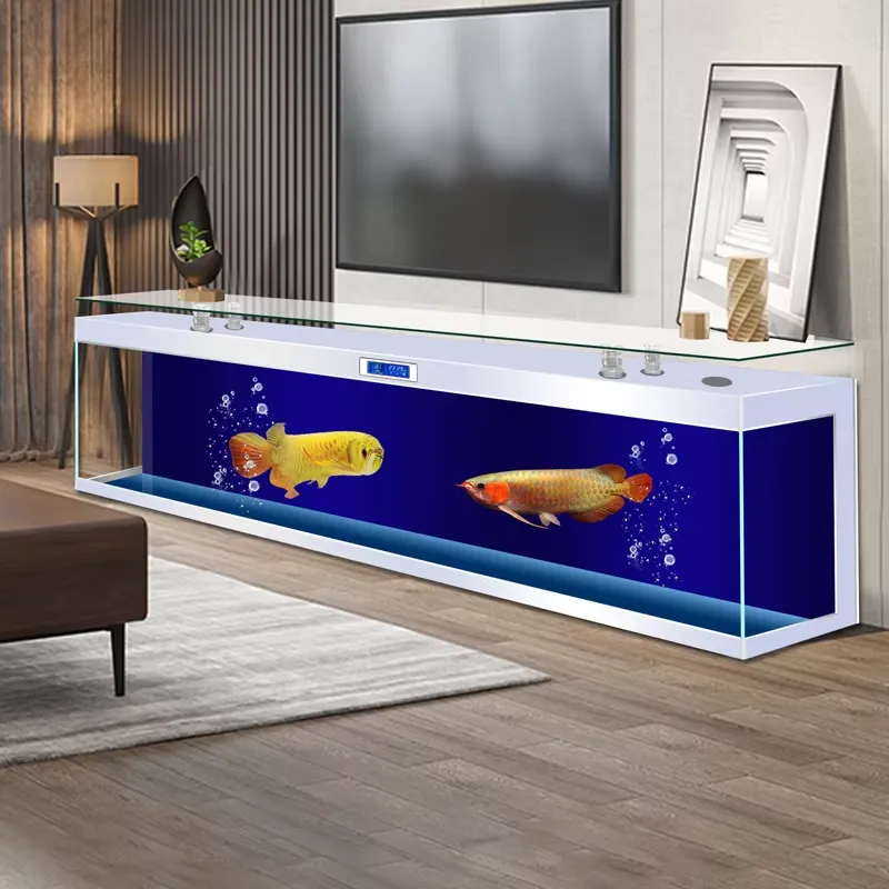 Aquarium Fish Low Maintenance - ตู้ปลาตั้งพื้นทรงสี่เหลี่ยมขนาดใหญ่ ดูแลง่าย ไม่ต้องเปลี่ยนน้ำ สำหรับห้องนั่งเล่น เหมาะสำหรับทุกคน