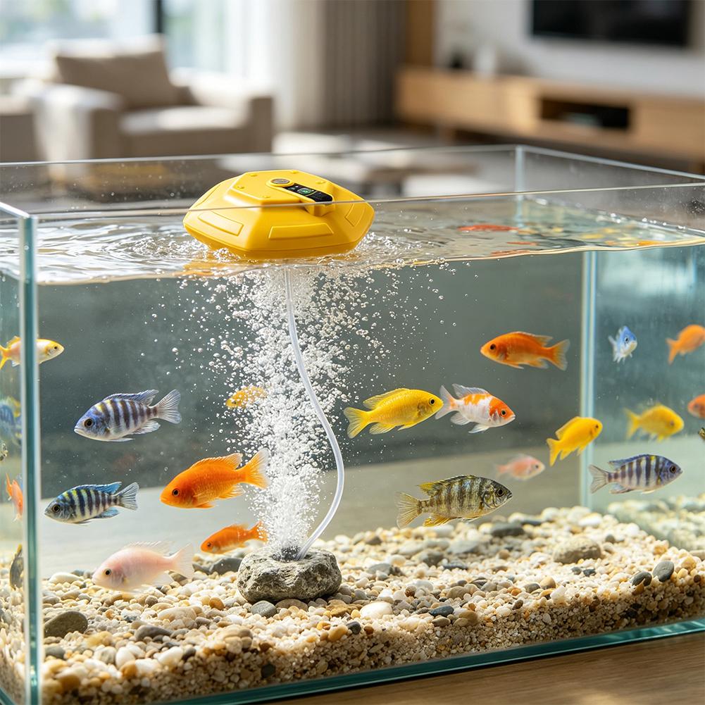 ปั๊มออกซิเจนไร้สายแบบชาร์จไฟได - Aquarium Fish Escape บทวิจารณ์และราคา
