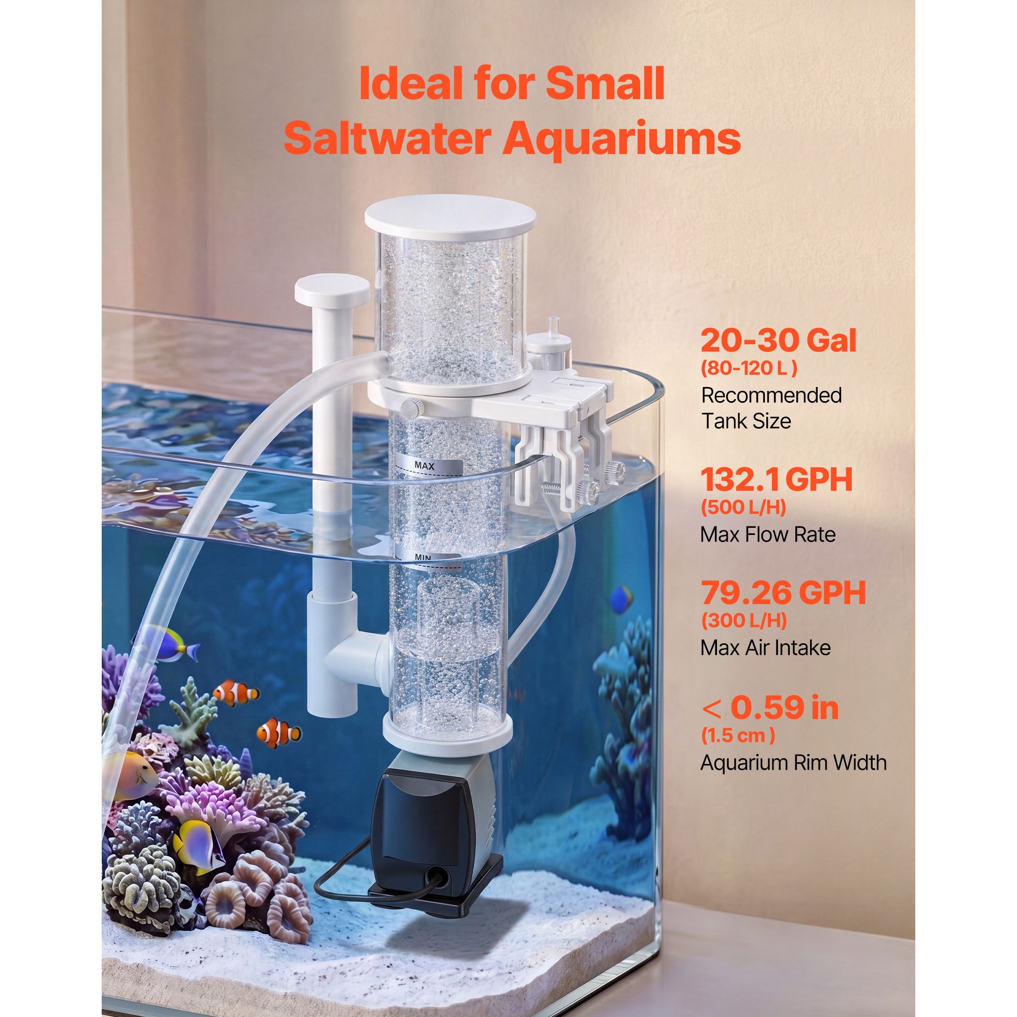 เครื่องกรองโปรตีนสำหรับตู้ปลาท - Protein Skimmer Reef บทวิจารณ์และราคา