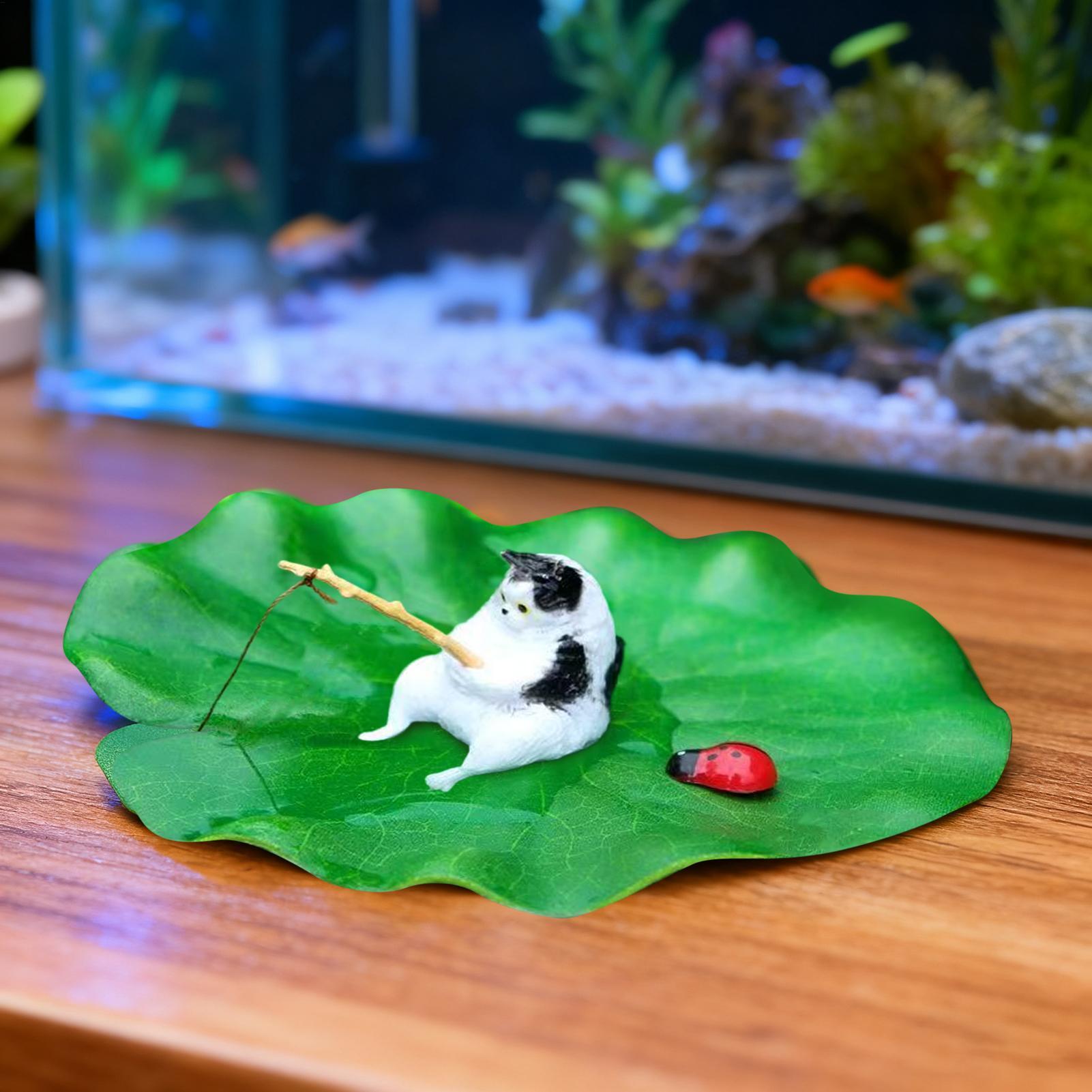 ของตกแต่งตู้ปลา แมวลอยน้ำ ตกปล - Aquarium Fish Escape บทวิจารณ์และราคา