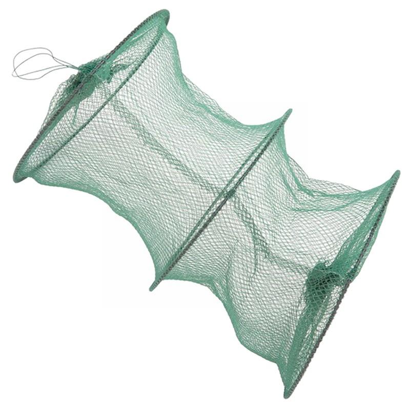 พับรอบตาข่ายไนลอนกรอบโลหะปูตกป - Aquarium Fish Trap บทวิจารณ์และราคา