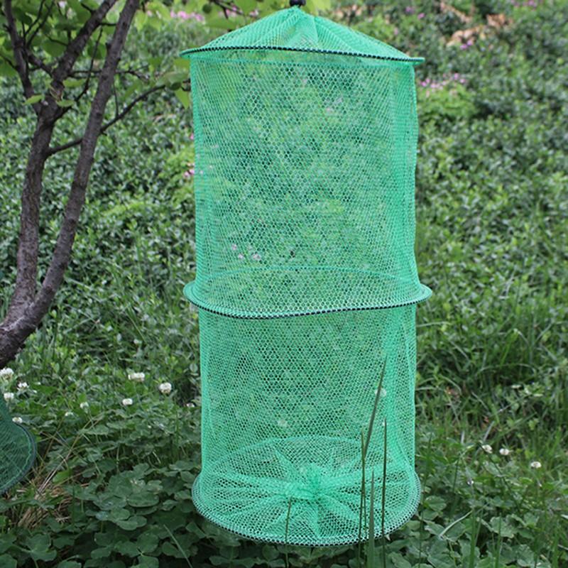 พับรอบตาข่ายไนลอนกรอบโลหะปูตกป - Aquarium Fish Trap บทวิจารณ์และราคา