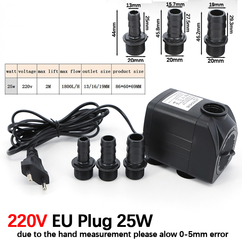 AC 220V 16W 25W ปั๊มน้ำแบบจุ่ม - Aquarium Fish And Supplies บทวิจารณ์และราคา